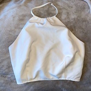 Tobi white halter crop top size medium